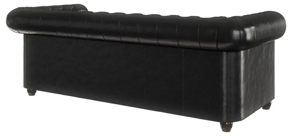 Divano letto nero in similpelle 203 cm York - Ropez