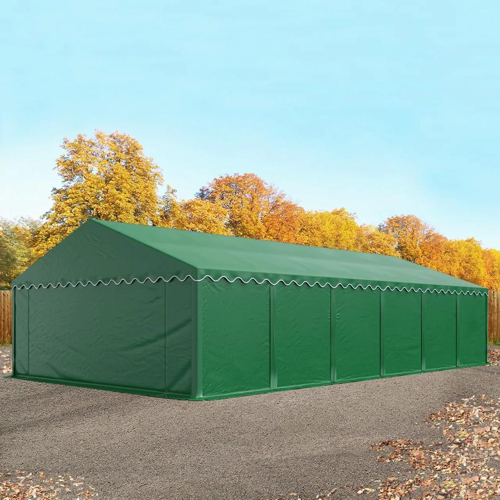 TOOLPORT 6x12 m tenda capannone, PVC 750, telaio perimetrale, verde scuro - (7287)