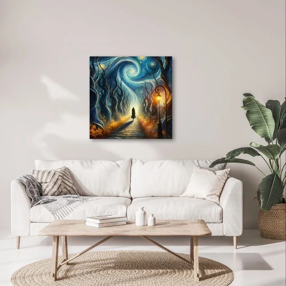 Quadro su tela – Notte stellata nel bosco