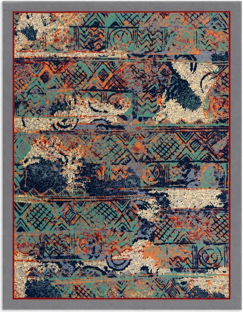 Tappeto Moderno Fashion Astratto 170x230 cm in Dralon Multicolor Design Contemporaneo