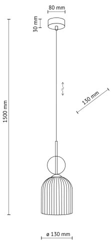 Lampada a sospensione SOPHIA con cavo 1xE14/10W/230V Nero/Beige fumé