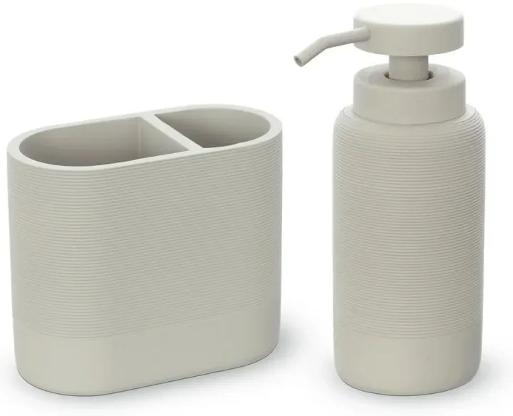 Set accessori bagno 2 pezzi in poliresina crema Marica