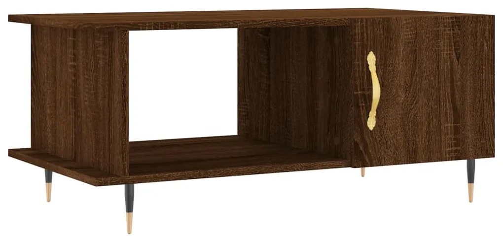 Tavolino da salotto rovere marrone 90x50x40cm legno multistrato