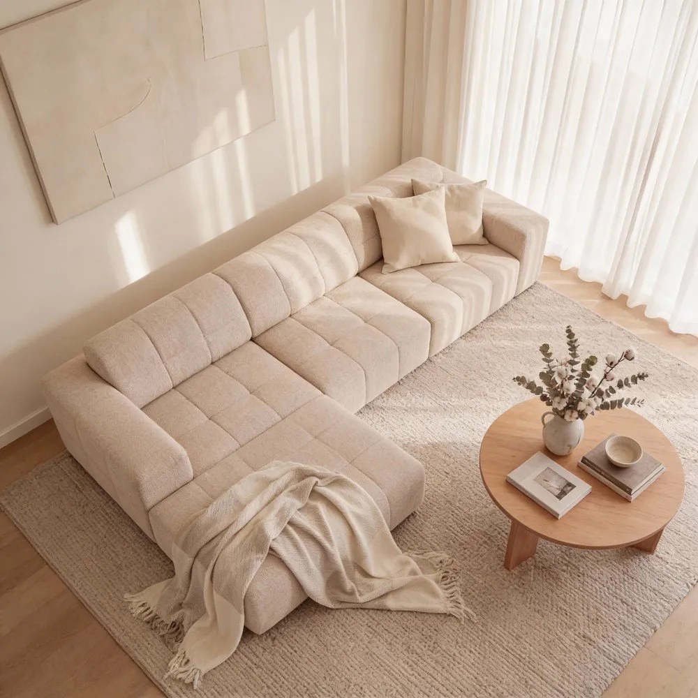 Divano angolare beige (angolo sinistro) Chicago - Cosmopolitan Design