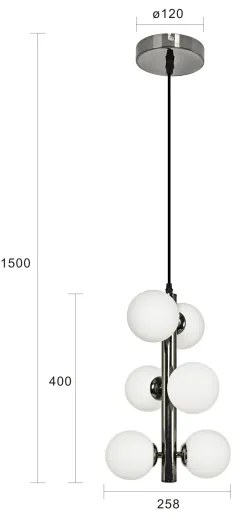 Brilagi - Lampadario LED a sospensione MILLA 6xG9/3W/230V cromo nero/bianco
