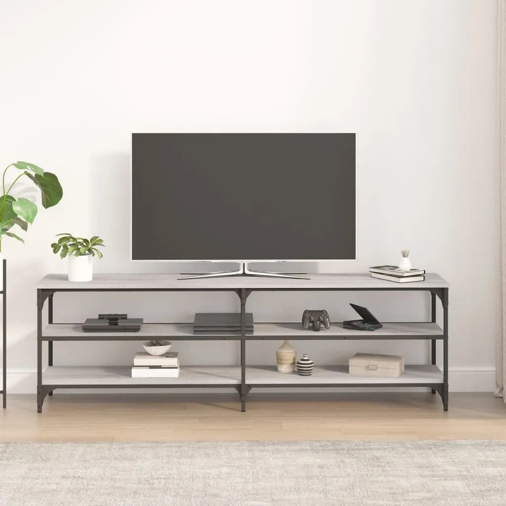 Mobile porta tv grigio sonoma 160x30x50 cm in legno multistrato