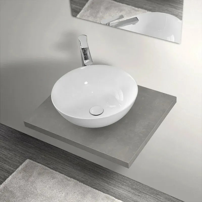 Mensola porta lavabo grigio cemento per lavabi da appoggio da 60 cm serie Master