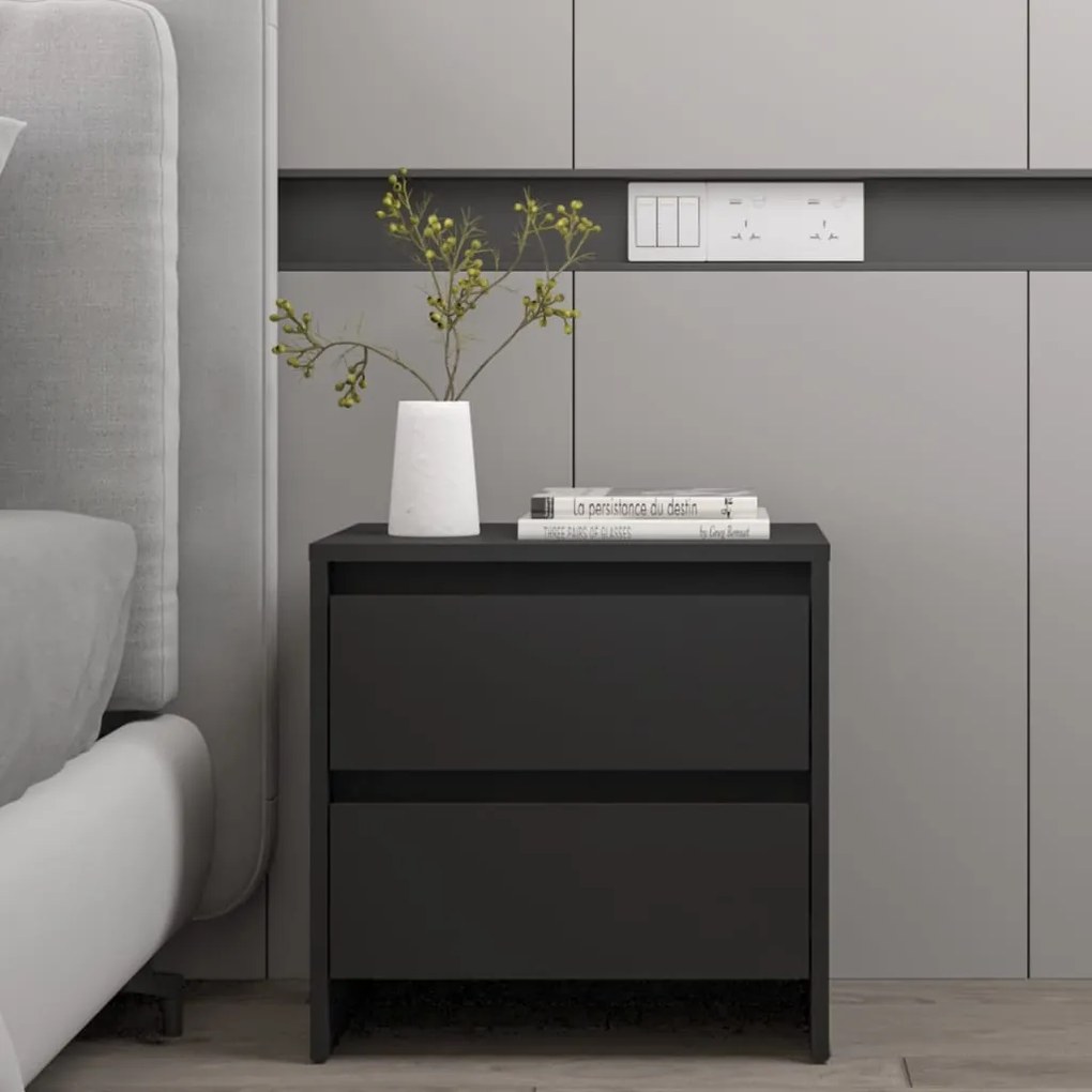 Comodino Nero 45x34,5x44,5 Cm İn Truciolato /