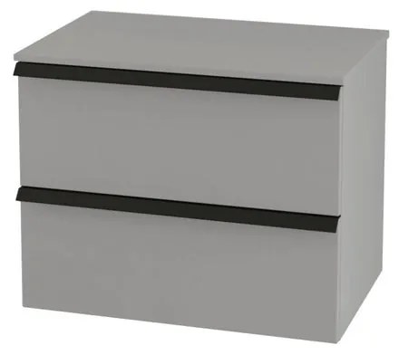 Mobile da bagno sotto lavabo BADEN HAUS Rodi grigio laccato opaco L 70 x H 57 x P 46 cm 2 cassetti, lavabo non incluso