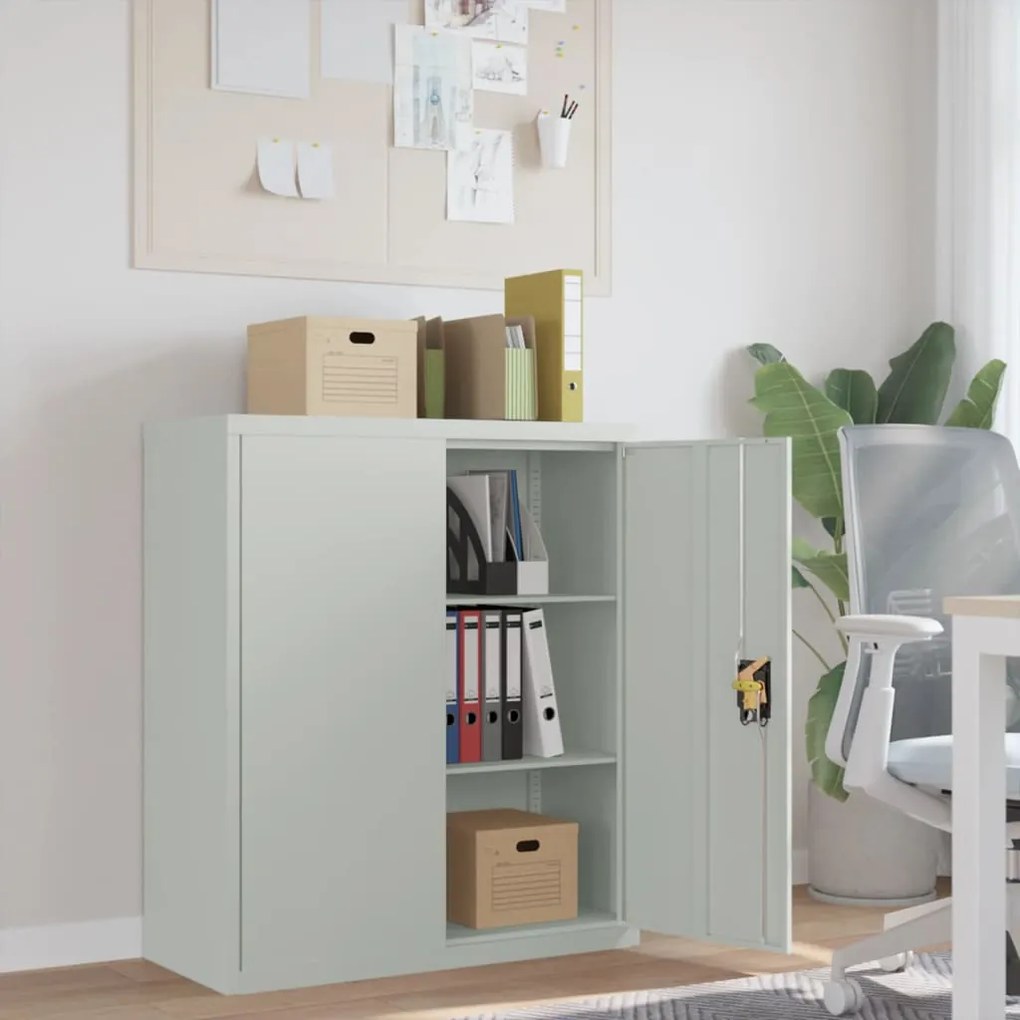 Armadio Classificatore Grigio Chiaro 90x40x105 Cm İn Acciaio /