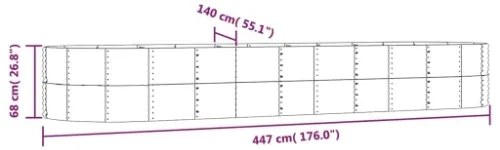 Letto Giardino Acciaio Verniciato Polvere 447x140x68 cm Grigio