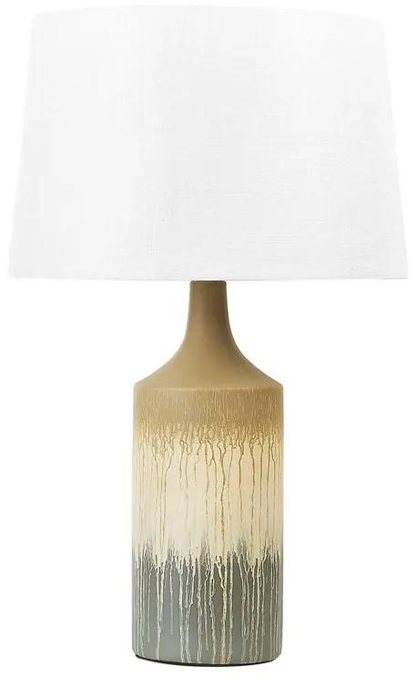 Lampada da tavolo ceramica beige grigio e bianco 64 cm CALVAS Beliani