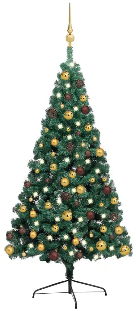 Set Albero Natale Artificiale con LED e Palline, Rami Variabili, Decorazione Natalizia, 240 cm