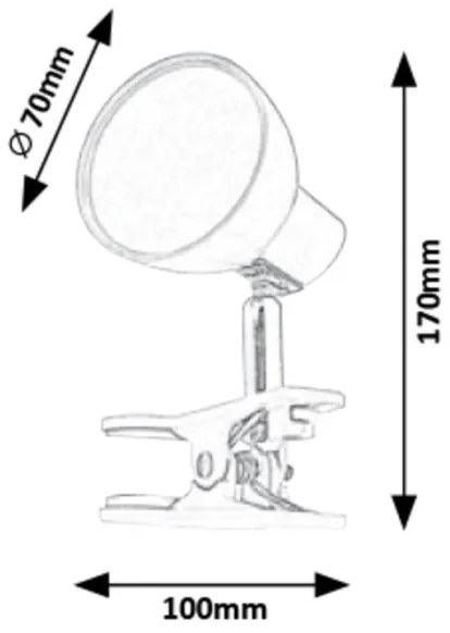 Rabalux 1482 - Lampada LED con Clip NOAH LED/5W/230V