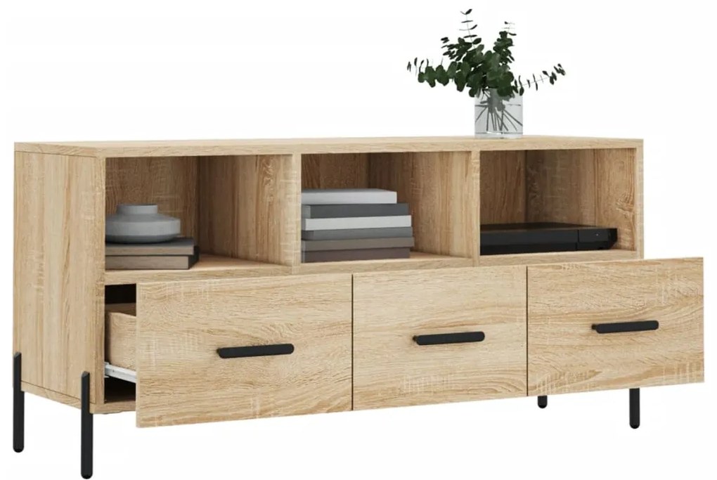 Mobile porta tv rovere sonoma 102x36x50 cm in legno multistrato