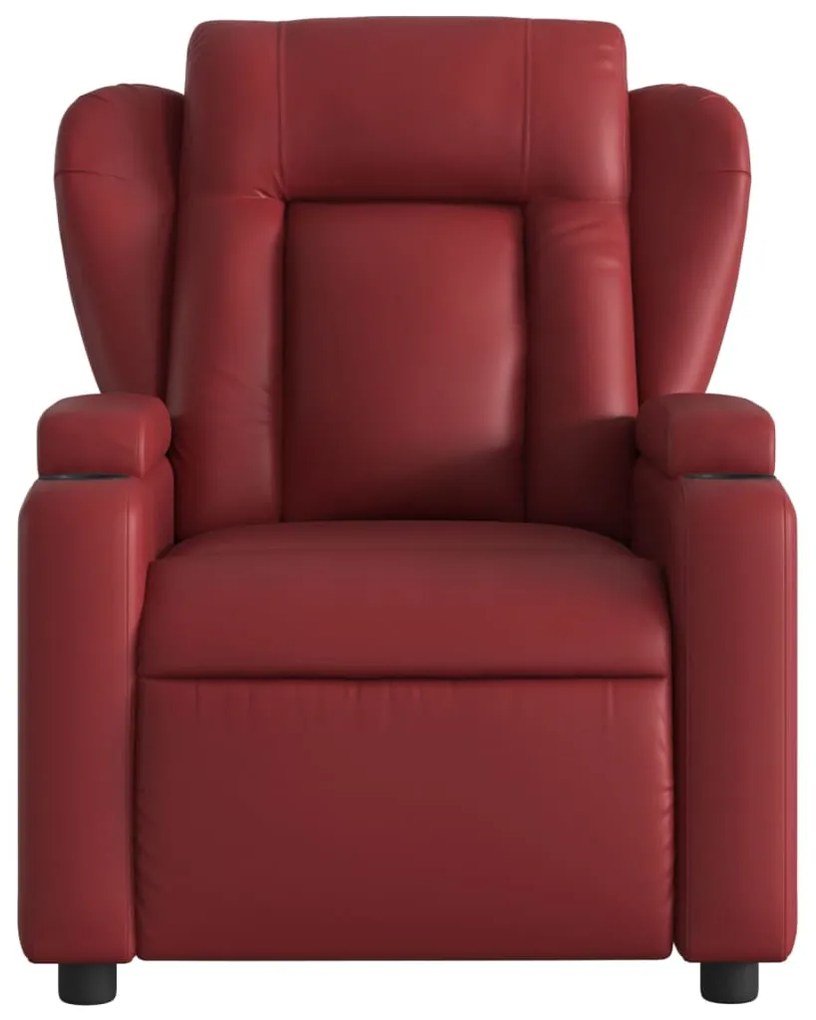 Poltrona reclinabile rosso vino in similpelle