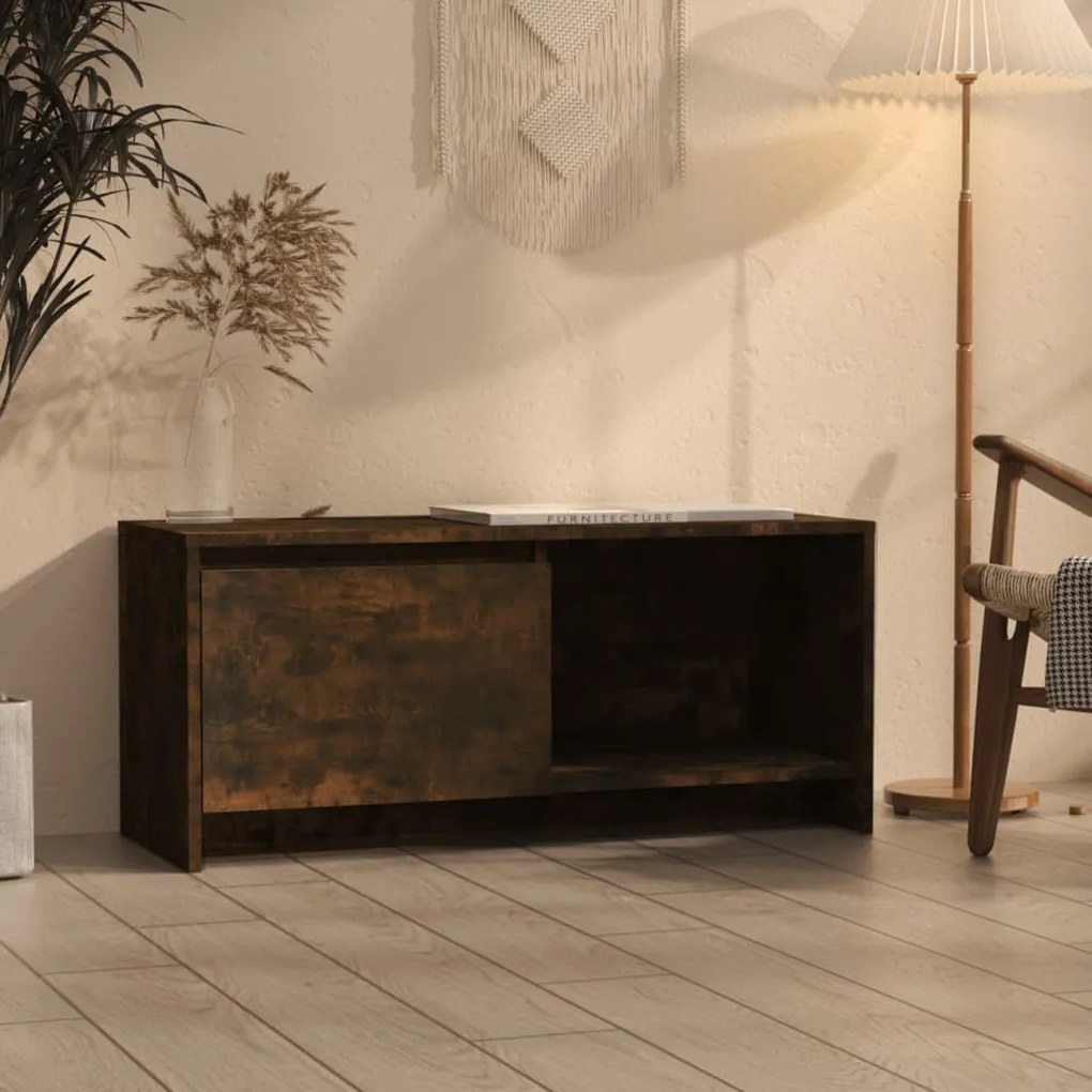 Mobile Porta Tv Rovere Fumo 90x35x40 Cm İn Truciolato /