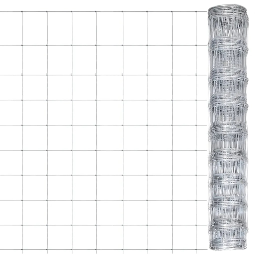 Recinzione Da Giardino İn Acciaio Zincato 50x1 M Argento /