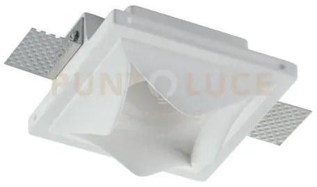 Incasso brick bianco 1 luce attacco gu10 12x12x7cm in gesso vernici...