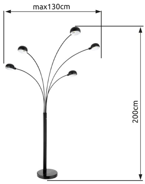 Globo 58228NB - Lampada con piedistallo SEYMOUR 5xE14/40W/230V nero