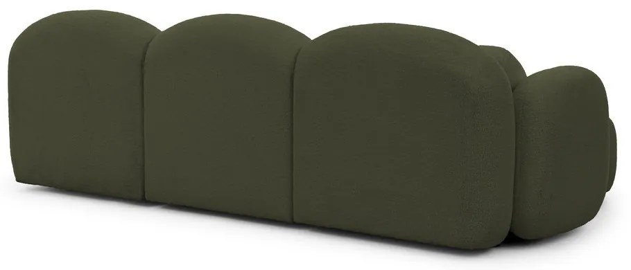 Divano angolare verde (con penisola a sinistra/con chaise lounge) con rivestimento in bouclé Orbit – Ropez