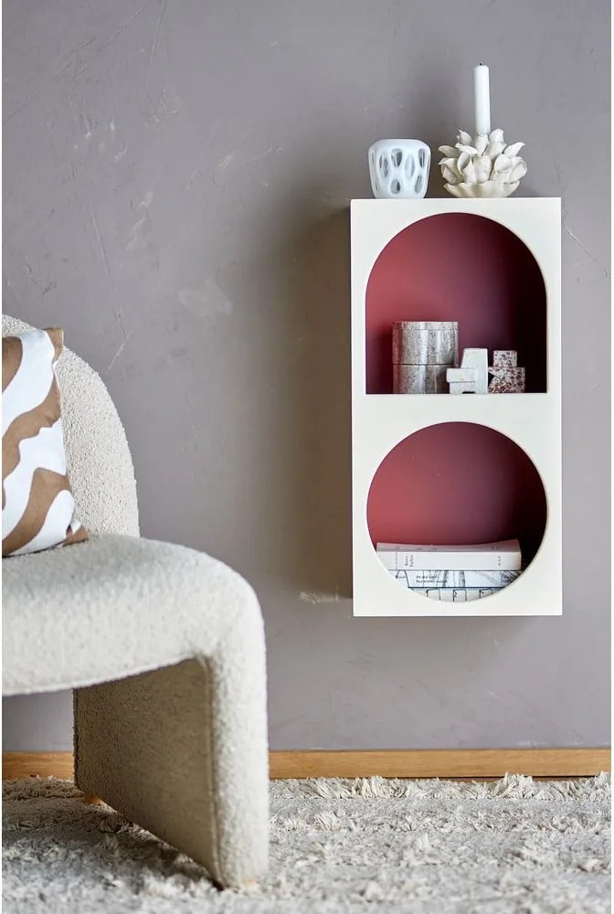 Libreria da parete rossa e bianca 30x60 cm Graphia – Bloomingville