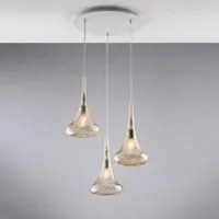 Lampadario Contemporaneo Nemesi Ambra 3 Luci E27