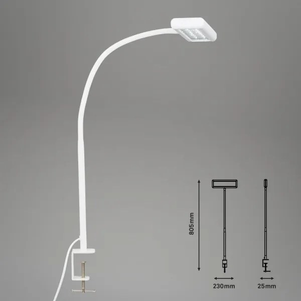 Brilo - LED Flessibile lampada da tavolo con clip TRASNA LED/7,5W/230V bianco