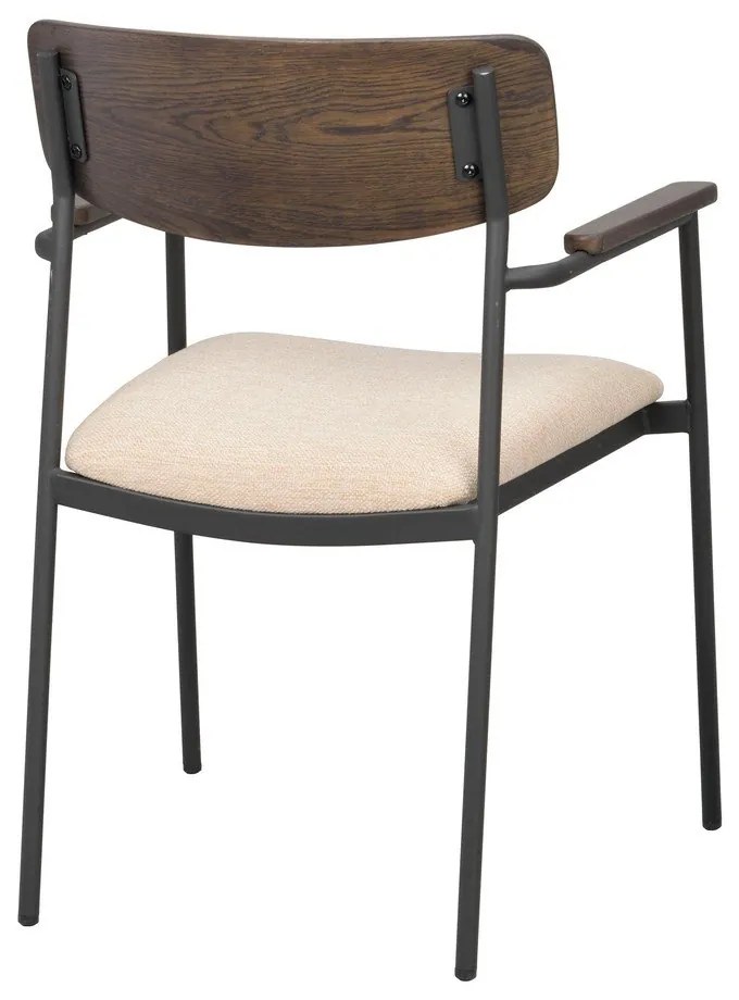 Sedie da pranzo color crema e marrone scuro in un set di 2 pezzi Maymont - Rowico