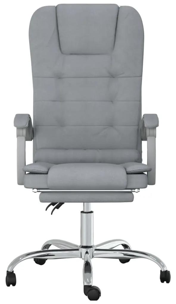 Sedia da ufficio massaggio reclinabile grigio chiaro in tessuto