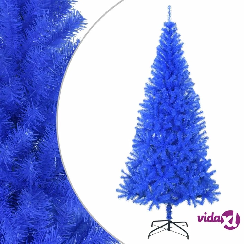 vidaXL Albero di Natale Artificiale Sottile con Base Blu 180 cm PVC