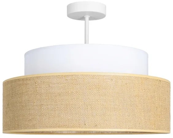 Lampadario a plafone BOHO 1xE27/60W/230V diametro 40 cm bianco/beige