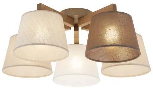 Brilagi - Lampadario a plafone LATTE SABIA 5xE27/15W/230V pino/misto