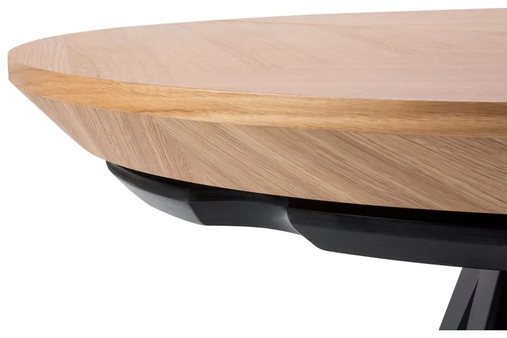 Tavolo da pranzo rotondo con piano effetto rovere allungabile con estensione ø 120 cm Magnus – Windsor &amp; Co Sofas