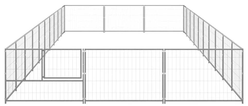 Gabbia per cani argento 30 m² in acciaio