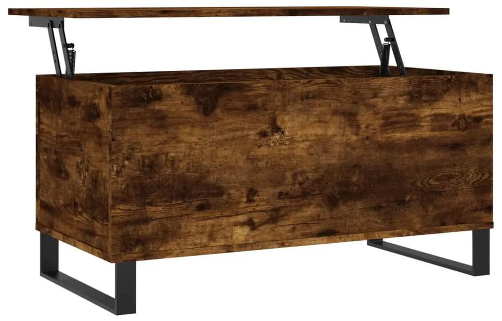 Tavolino da salotto rovere fumo 90x44,5x45 cm legno multistrato
