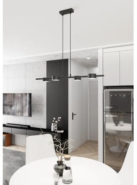 Lampadario a sospensione con filo SORA 4xGX53/12W/230V nero