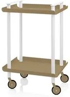 Carrello ausiliario LEKY, struttura bianca, 2 ripiani, colore beige