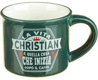 Tazzina caffè con nome Christian in gres porcellanato