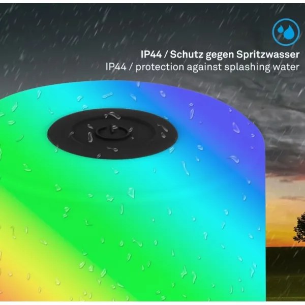 Briloner 7462015 - Lampada da tavolo LED RGB ricaricabile 1,5W 5V IP44 nera