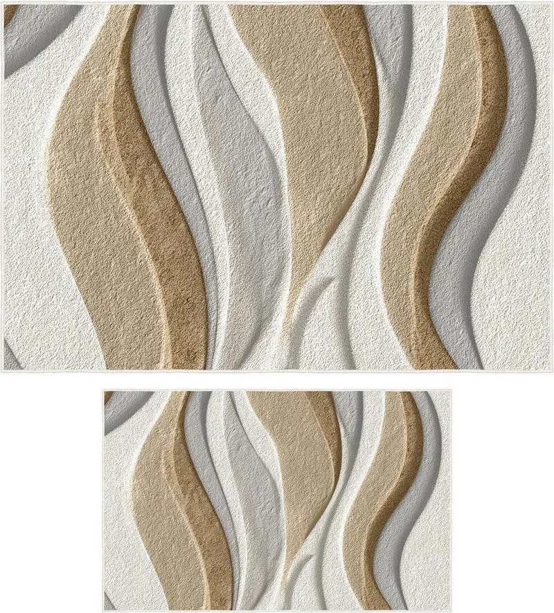 Set di tappetini per il bagno beige 2 pz 60x100 cm – Foutastic