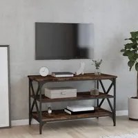 Mobile Porta TV Rovere Fumo 80x40x50 cm in Legno Multistratocod mxl 78354