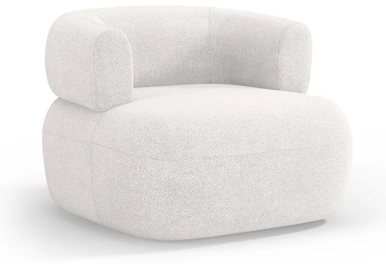 Poltrona bianca in tessuto bouclé Jenny - Micadoni Home