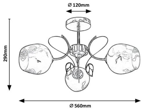 Rabalux - Lampadario su palo 3xE27/40W/230V