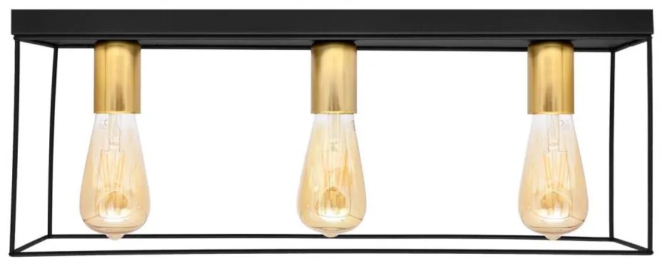 Plafoniera FINN 3xE27/15W/230V nero/oro