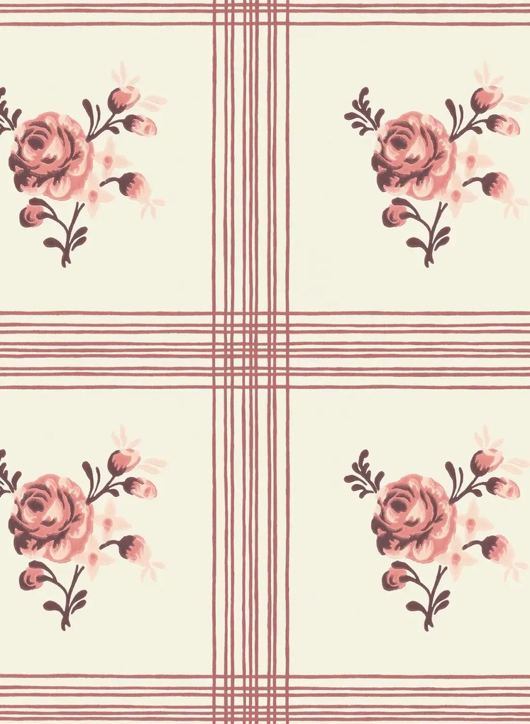 Långelid / von Brömssen Tapete Rose - Faded Red
