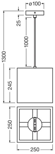 Ledvance - Lampadario a sospensione con filo DECOR CARDBOARD 1xE27/15W/230V 25x25 cm