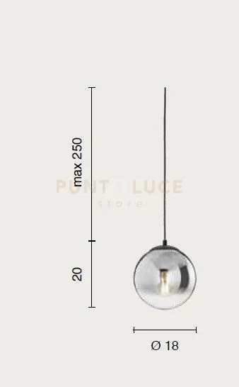 Sospensione balu-2, 1 luce rame attacco e27 d.18cm h.20cm