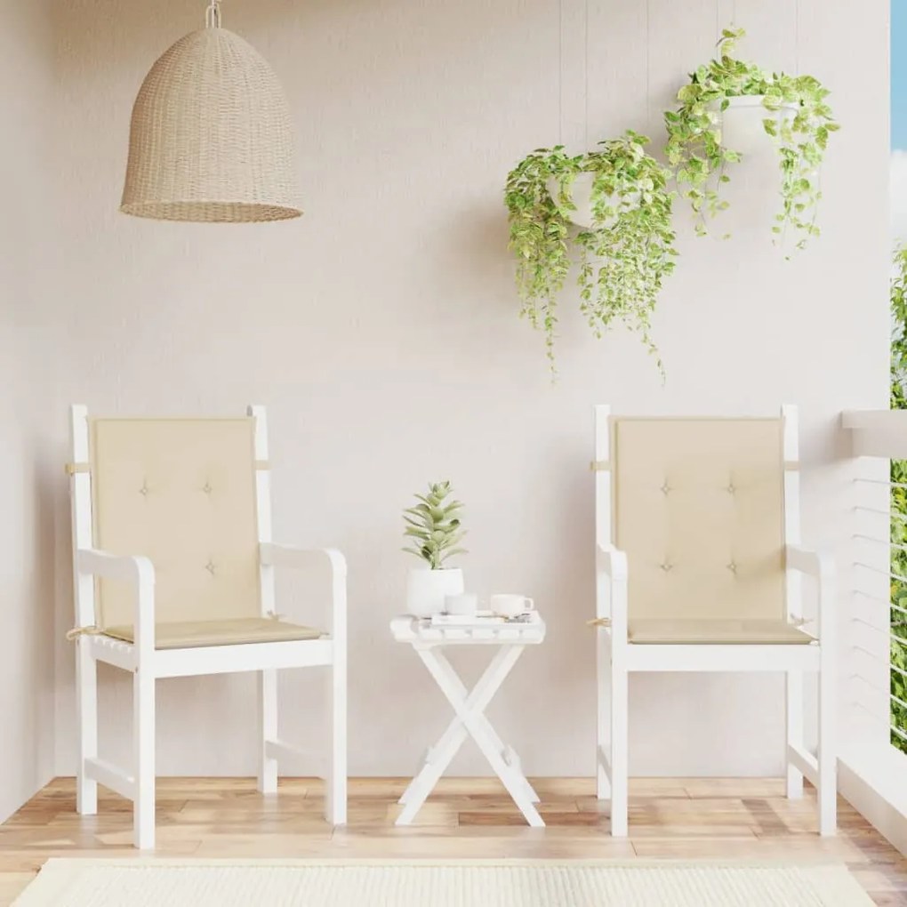 Cuscini Per Sedia 2 Pz Beige 100x50x3 Cm İn Tessuto Oxford /