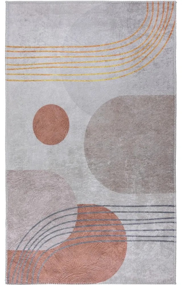 Tappeto lavabile in arancione e crema 50x80 cm - Vitaus